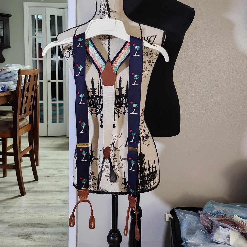 MADE IN ENGLAND PALM TREE DESIGN SUSPENDERS